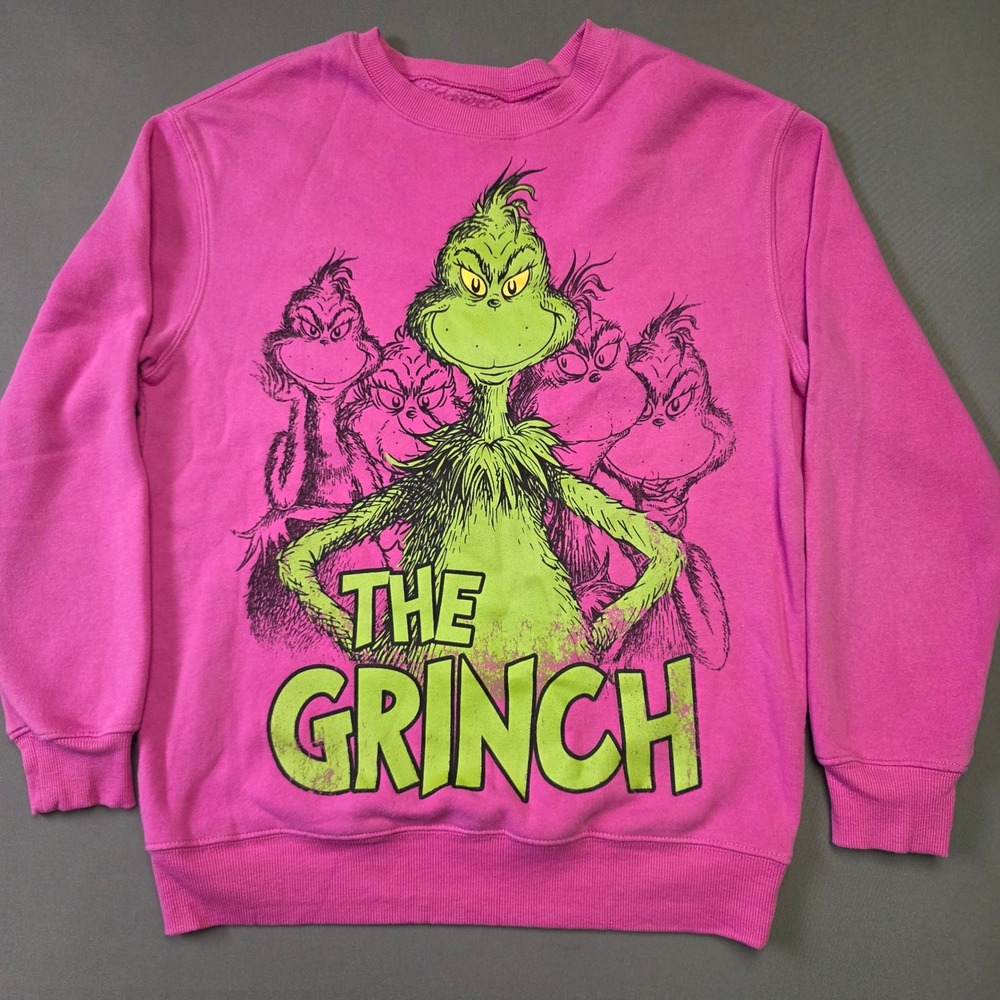 The Grinch Dr Seuss Pink Graphic Sweatshirt Youre A Mean One Small RN117508